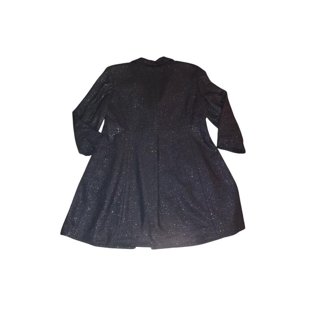 Metro Style Wool Blend Navy Peacoat Glittery Size 16 3/4 Sleeve - Picture 8 of 9